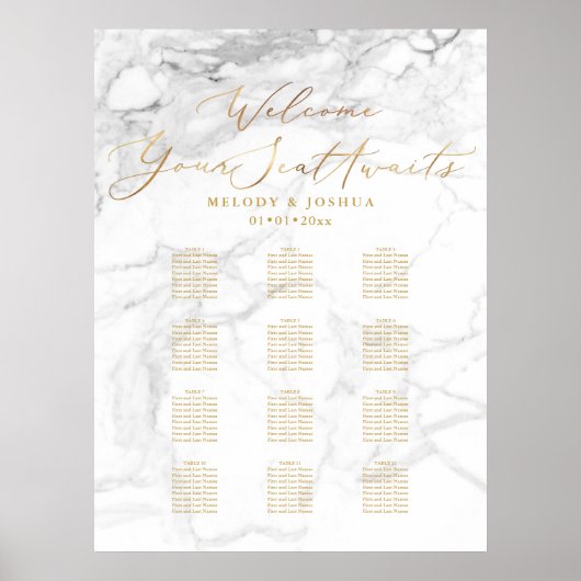 Tableau de placement PixDezines Marble+Faux Gold S (Devant)