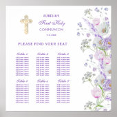 Tableau de placement Première Communion Fleurs de  (Devant)