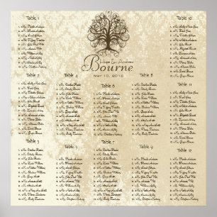 Tableau de placement Romantique Brun Tourbillon Ar