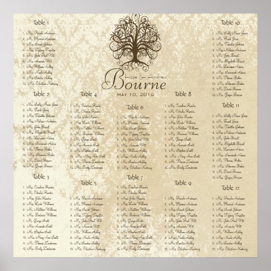 Tableau de placement Romantique Brun Tourbillon Ar (Devant)