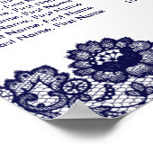Tableau de placement Rustique Bleu Marine Fleur de (Coin)