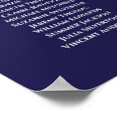Tableau de placement simple 8 tables bleu marine p (Coin)