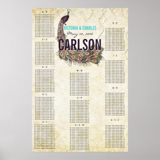 Tableau de placement Vintage Moderne Noir Ardoise (Devant)