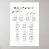 Tableau de plan de table de mariage moderne 13 tab (Devant)