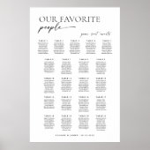 Tableau de plan de table de mariage moderne pour 2 (Devant)