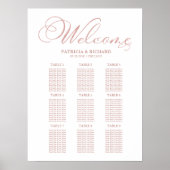 Tableau de plan de table de mariage simple à 9 tab (Devant)
