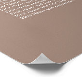 Tableau de Planification de Mariage Poster Taupe 8 (Coin)