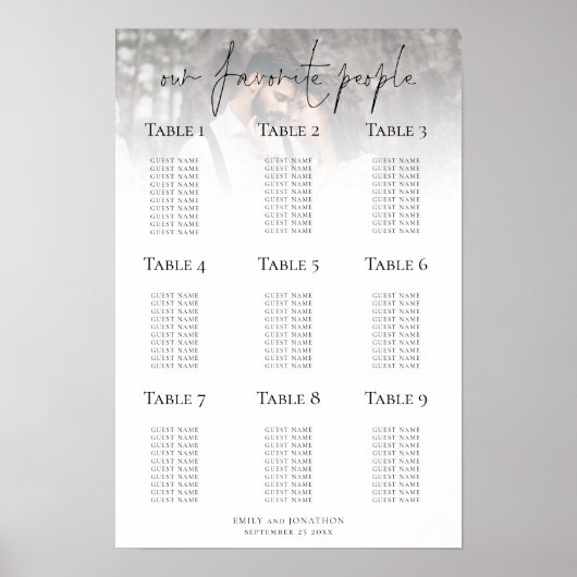 Tableau de Planification de Sièges de Mariage Impr (Devant)