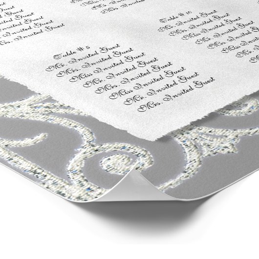 Tableau de réception, Diamètre et dentelle (Coin)