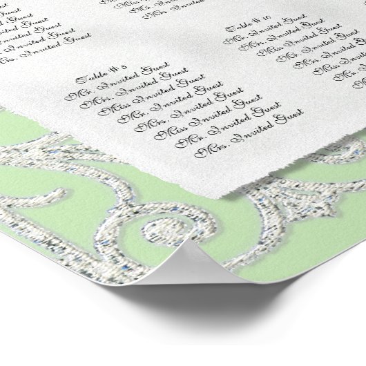 Tableau de réception, Diamètre et dentelle (Coin)