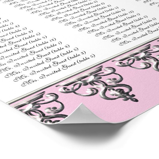 Tableau de réception Tableau de siège Baroque Swir (Coin)