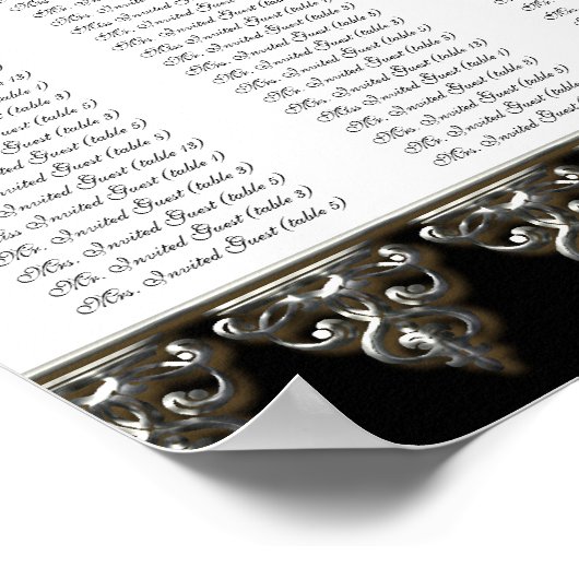 Tableau de réception Tableau de siège Baroque Swir (Coin)