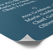 Tableau de siège alphabétique bleu violet Eucalypt (Coin)