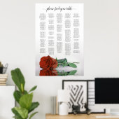 Tableau de siège alphabétique Chic Rose orange rou (Bureau à domicile)