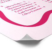 Tableau de siège alphabétique du cadre rose modern (Coin)