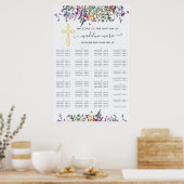 Tableau de siège alphabétique fleur sauvage Baptêm (Cuisine)