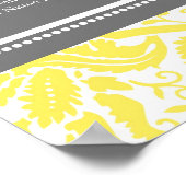 Tableau de siège Alphabétique Jaune Damas (Coin)