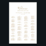 Tableau de siège alphabétique minimal en or<br><div class="desc">Cette affiche minimaliste en or alphabétique est parfaite pour un simple mariage. Ce panneau peut être utilisé pour organiser vos invités par ordre alphabétique ou par numéro de table en changeant le nom des en-têtes. Le design romantique moderne présente une typographie classique d'or et de blanc associée à une calligraphie...</div>