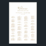 Tableau de siège alphabétique minimal en or<br><div class="desc">Cette affiche minimaliste en or alphabétique est parfaite pour un simple mariage. Ce panneau peut être utilisé pour organiser vos invités par ordre alphabétique ou par numéro de table en changeant le nom des en-têtes. Le design romantique moderne présente une typographie classique d'or et de blanc associée à une calligraphie...</div>