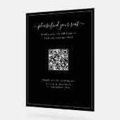 Tableau de Siège Code QR de Mariage Noir Moderne e (Angle)