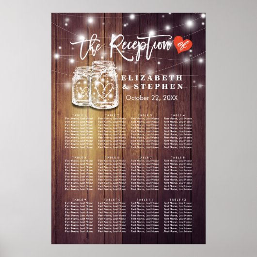 Tableau de siège de la réception de mariage Couple (Devant)