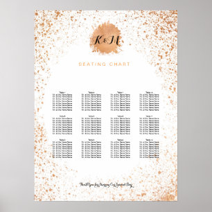 Tableau de siège de la réception de mariage en cui