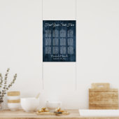 Tableau de siège de la réception en bois bleu fonc (Cuisine)