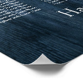 Tableau de siège de la réception en bois bleu fonc (Coin)