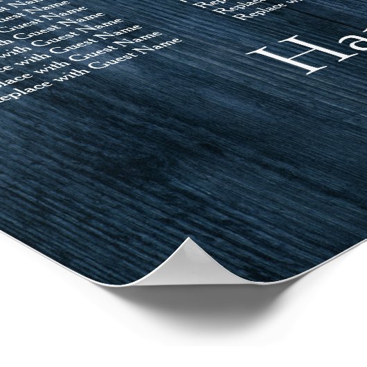 Tableau de siège de la réception en bois bleu fonc (Coin)