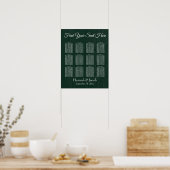 Tableau de siège de la réception en bois vert fonc (Cuisine)