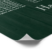 Tableau de siège de la réception en bois vert fonc (Coin)
