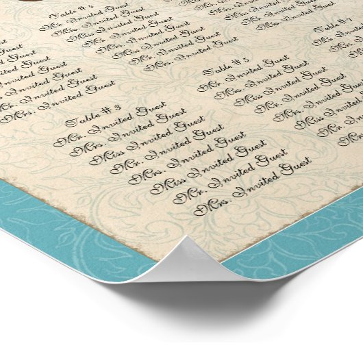 Tableau de siège de la table de réception de paon  (Coin)