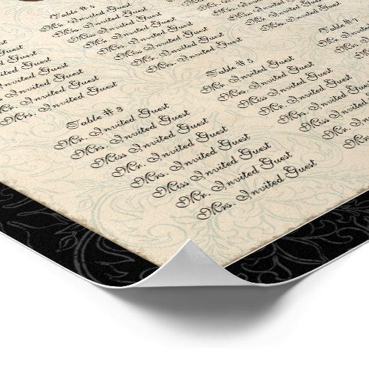 Tableau de siège de la table de réception de paon  (Coin)