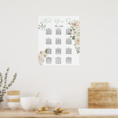 Tableau de Siège de Mariage Élégant aux Fleurs Bla (Cuisine)