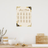 Tableau de Siège de Mariage Élégant Noir et Or (Cuisine)