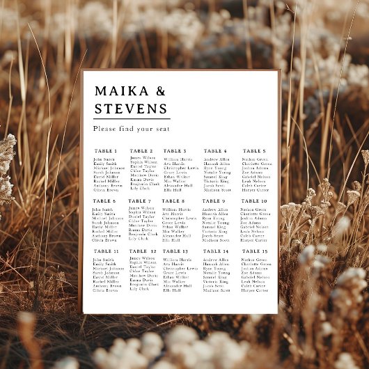 Tableau de Siège de Mariage en Mousse à Écriture É