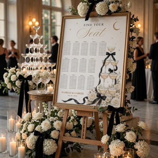 Tableau de Siège de Mariage Tour de Champagne Mini