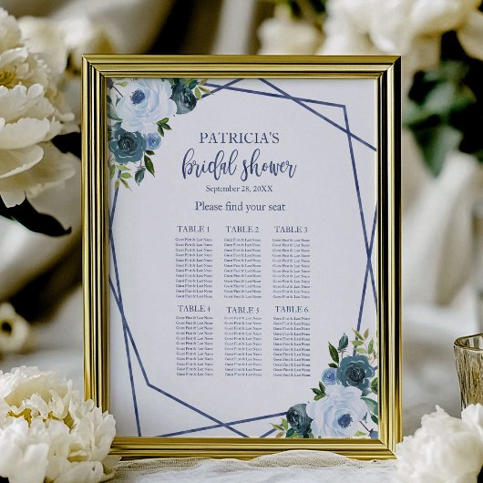 Tableau de Siège de Réception de Mariage Fleurie B