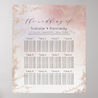 Tableau de siège du Mariage Ombre Blush Pink Frost