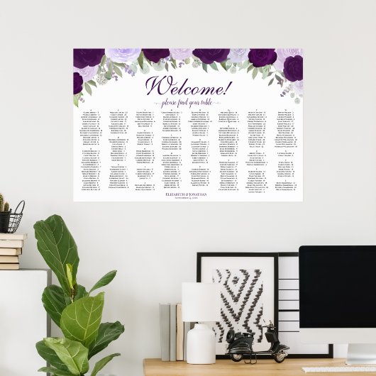 Tableau de siège horizontal Rose violet (Bureau à domicile)