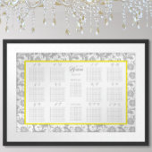 Tableau de siège jaune et gris clair Alphabétique