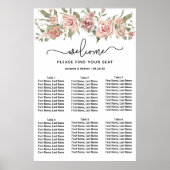 Tableau de siège Mariage à 6 tables Rose Dusty (Devant)