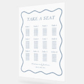 Tableau de siège Mariage acrylique blanc et bleu o (Angle)