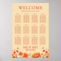 Tableau de siège Mariage de automne des fleurs ora