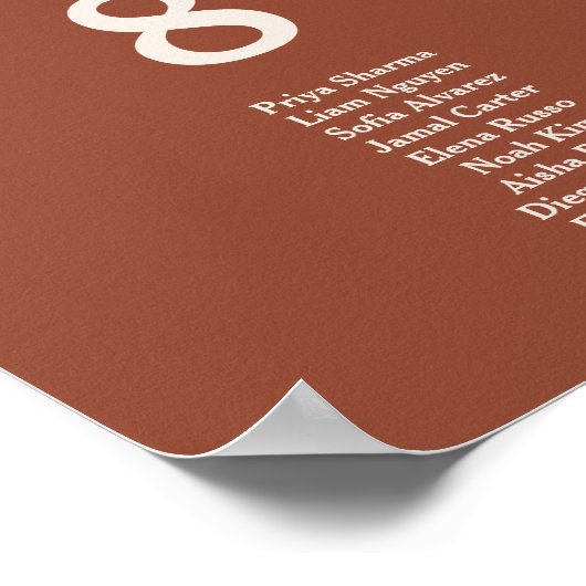 Tableau de siège Mariage de Boho orange brûlé (Coin)