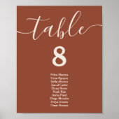 Tableau de siège Mariage de Boho orange brûlé (Devant)