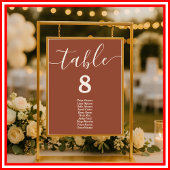 Tableau de siège Mariage de Boho orange brûlé