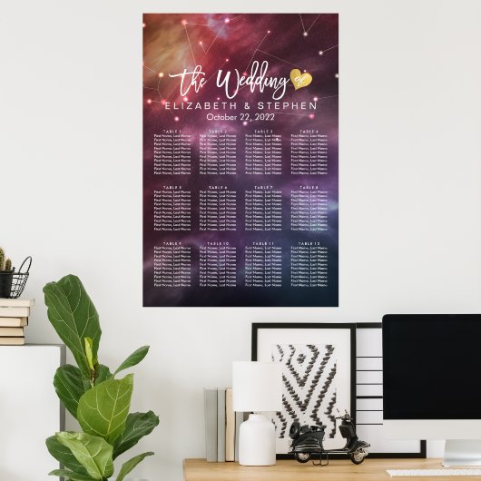 Tableau de siège mariage Galaxy Nebula Constellati (Bureau à domicile)