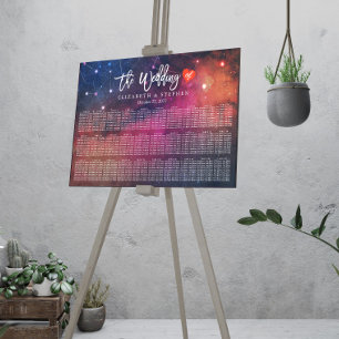 Tableau de siège mariage Galaxy Nebula Constellati