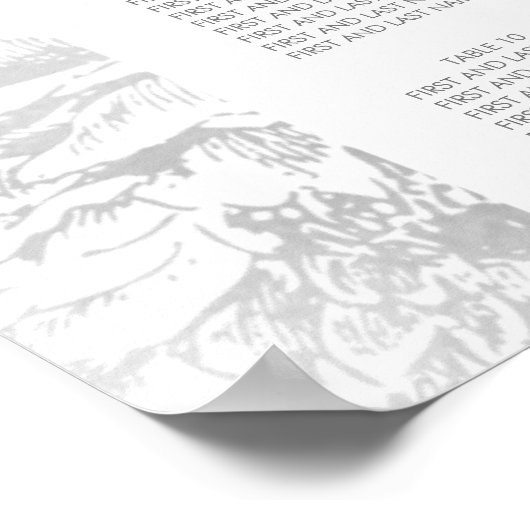 Tableau de siège mariage Moderne Simple Floral Arg (Coin)